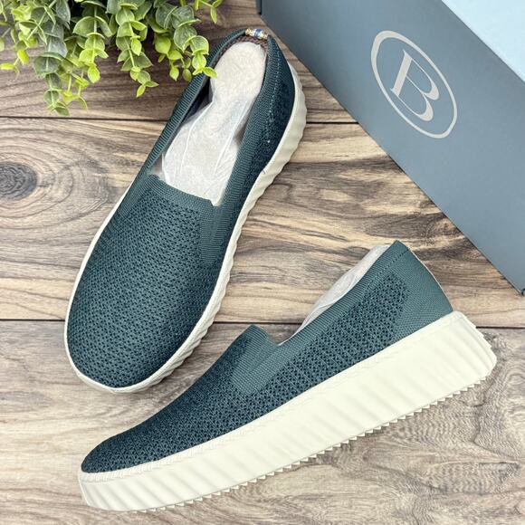 NIB Bzees Wednesday 9M Slip On Comfort Platform Sneakers Green - Picture 2 of 11